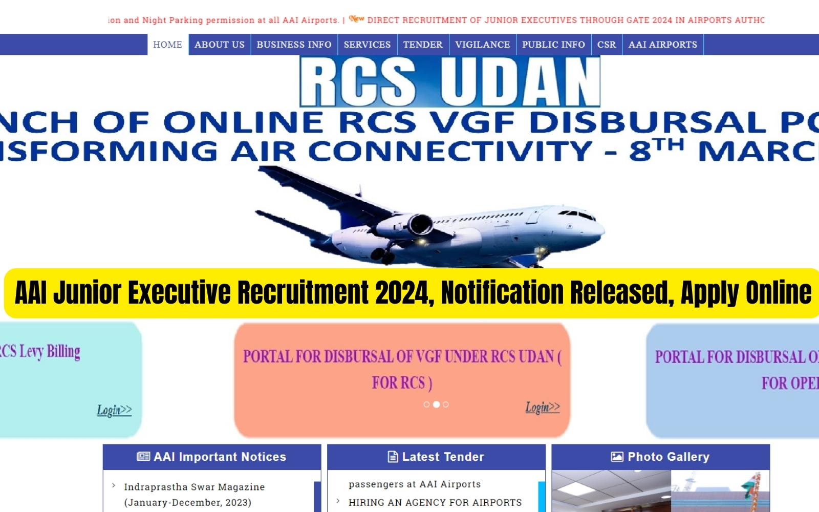 AAI Junior Executive Recruitment 2024