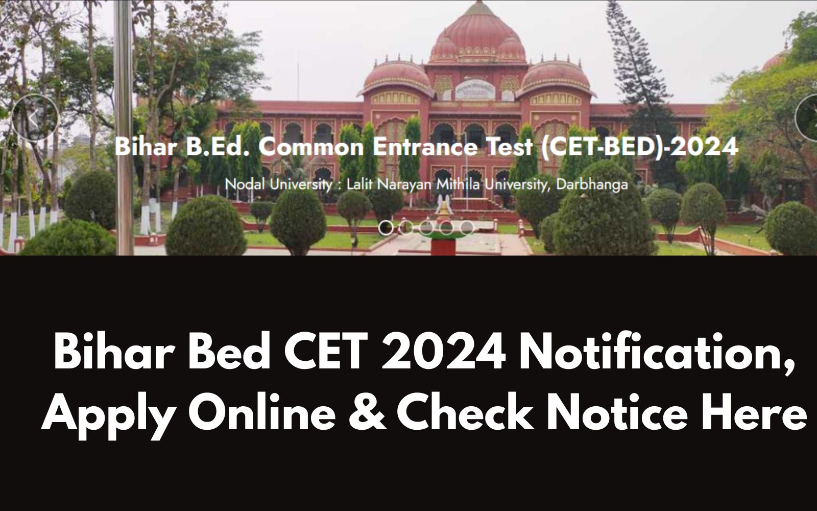 Bihar Bed CET 2024 Notification